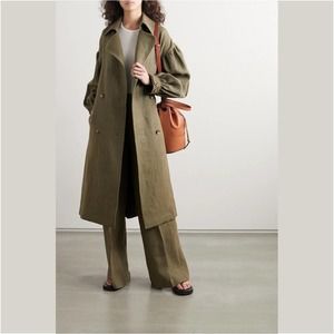 LOULOU STUDIO Pukapuka Oversized Linen Trench Coat $685 NWT NEW